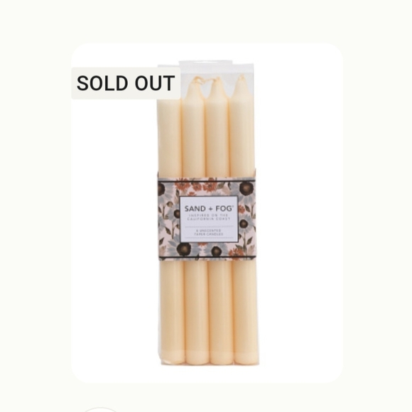 SAND AND FOG SET OF 8 UNSCENTED OFF- WHITE 10" TAPERED CANDLES BNWT 1 SET LEFT - Picture 4 of 7
